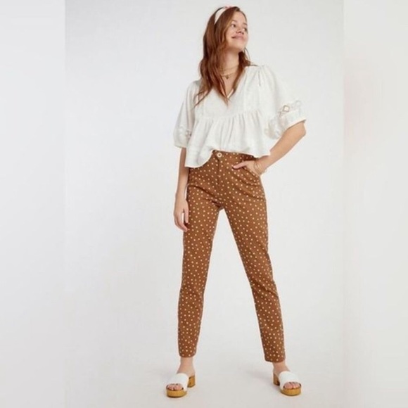 Anthropologie Essential Polka Dot Trouser - Picture 2 of 8